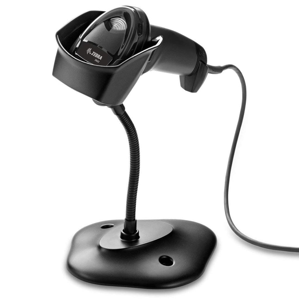 بارکدخوان دوبعدی ریزخوان باسیم همراه پایه نگهدارنده  Zebra DS4608-HD