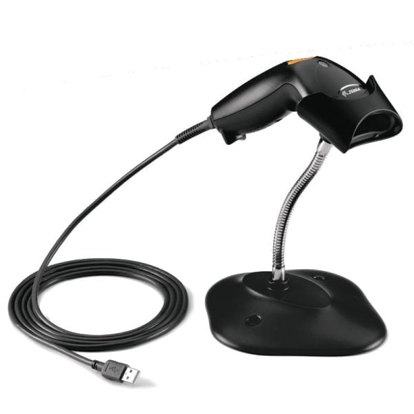 بارکدخوان تک بعدی باسیم همراه پایه نگهدارنده  Zebra Symbol LS1203