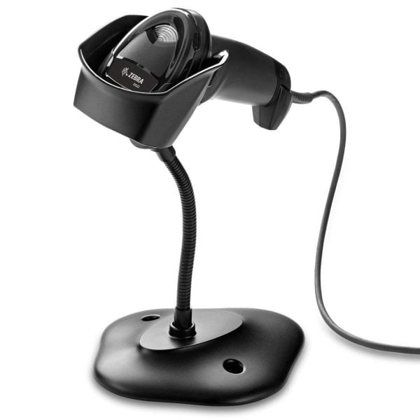 بارکدخوان دوبعدی دورخوان باسیم همراه پایه نگهدارنده  Zebra DS4608-SR