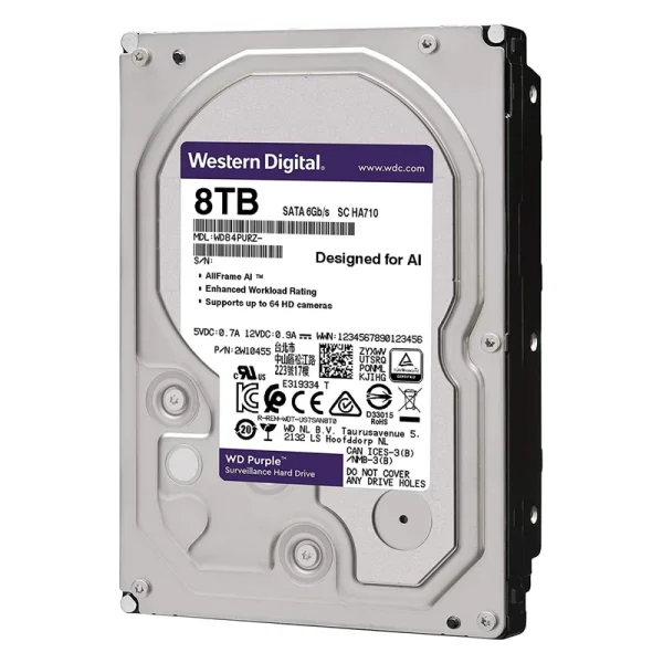 هارد اینترنال وسترن دیجیتال مدل Purple ظرفیت 8 ترابایت، استوک - تصویر 2