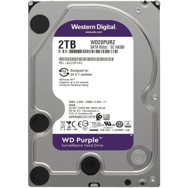 هارددیسک اینترنال وسترن دیجیتال مدل Purple WD20PURZ ظرفیت 2 ترابایت - تصویر 2